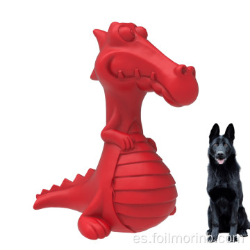 Juguetes interactivos para perros con forma de dinosaurio de caucho natural Squeak